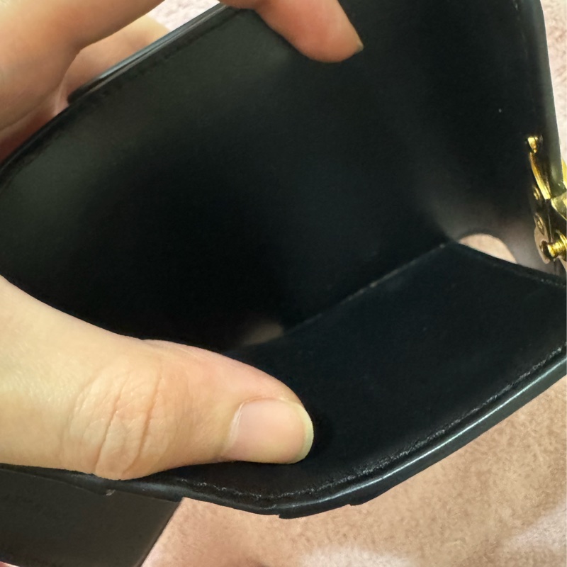 自售Celine 小牛皮黑色短夾二合一（可分離）-18