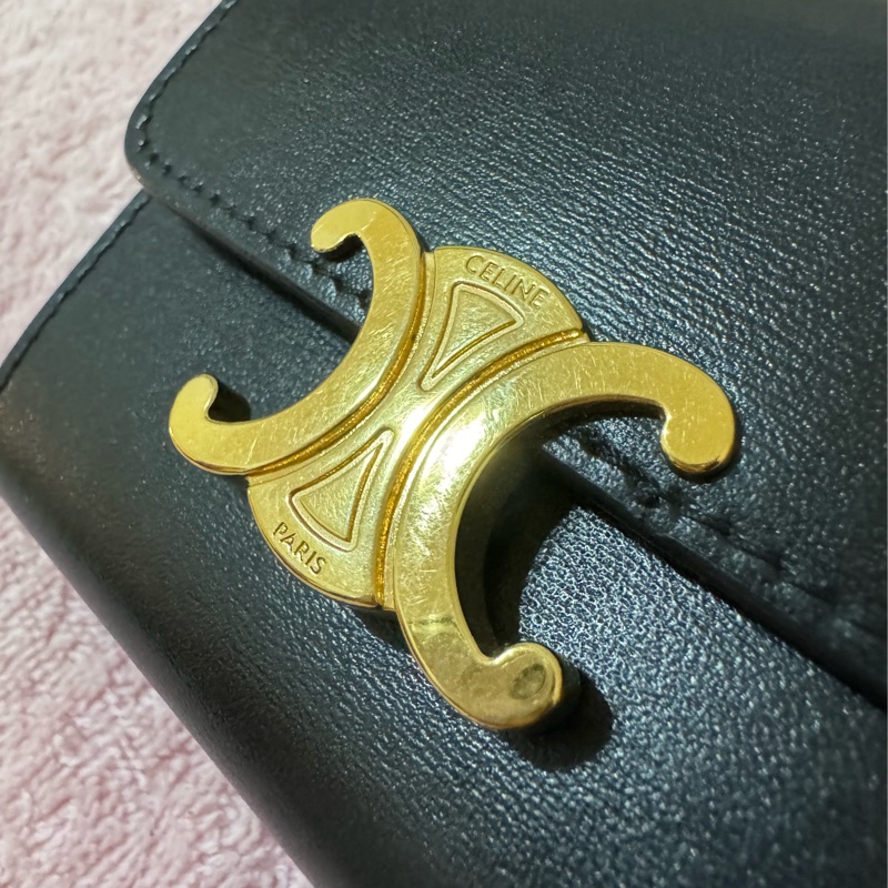 自售Celine 小牛皮黑色短夾二合一（可分離）-22