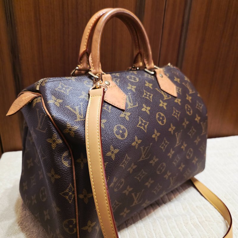 Louis Vuitton LV原花 Speedy30 明星人手一顆 /母親節活動 贈精美可調式斜背帶-10