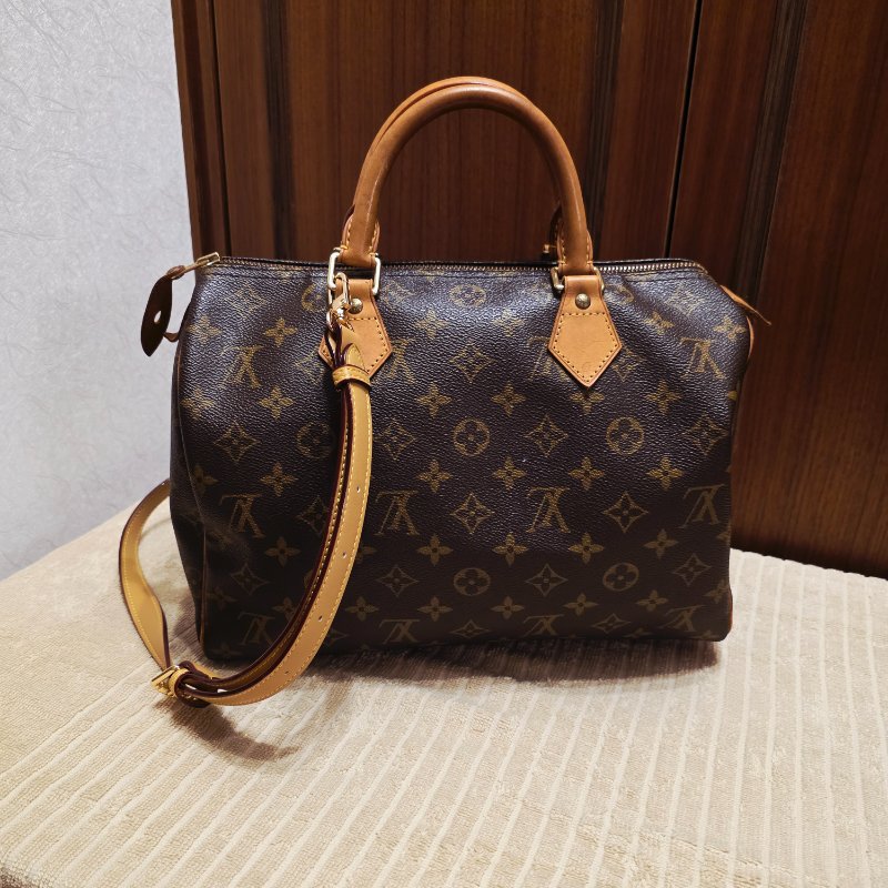 Louis Vuitton LV原花 Speedy30 明星人手一顆 /母親節活動 贈精美可調式斜背帶-18