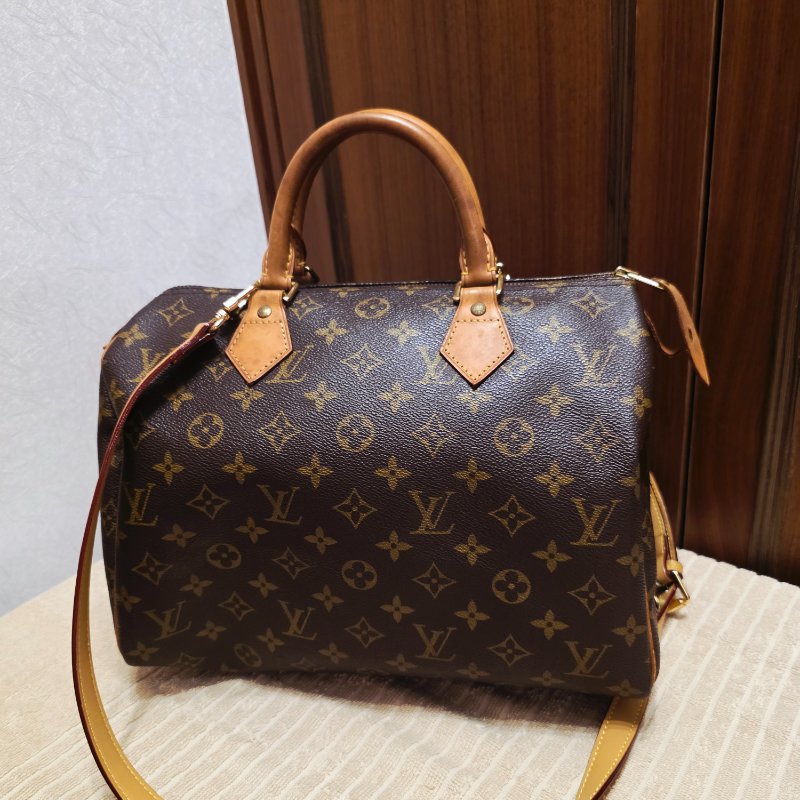 Louis Vuitton LV原花 Speedy30 明星人手一顆 /母親節活動 贈精美可調式斜背帶-19