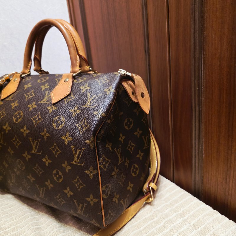 Louis Vuitton LV原花 Speedy30 明星人手一顆 /母親節活動 贈精美可調式斜背帶-23