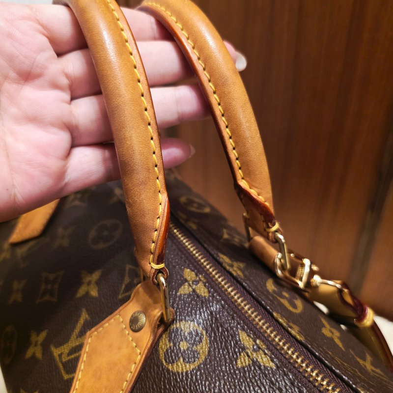Louis Vuitton LV原花 Speedy30 明星人手一顆 /母親節活動 贈精美可調式斜背帶-25