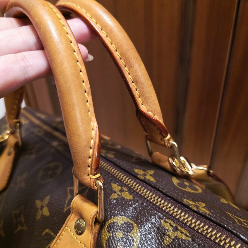 Louis Vuitton LV原花 Speedy30 明星人手一顆 /母親節活動 贈精美可調式斜背帶-26