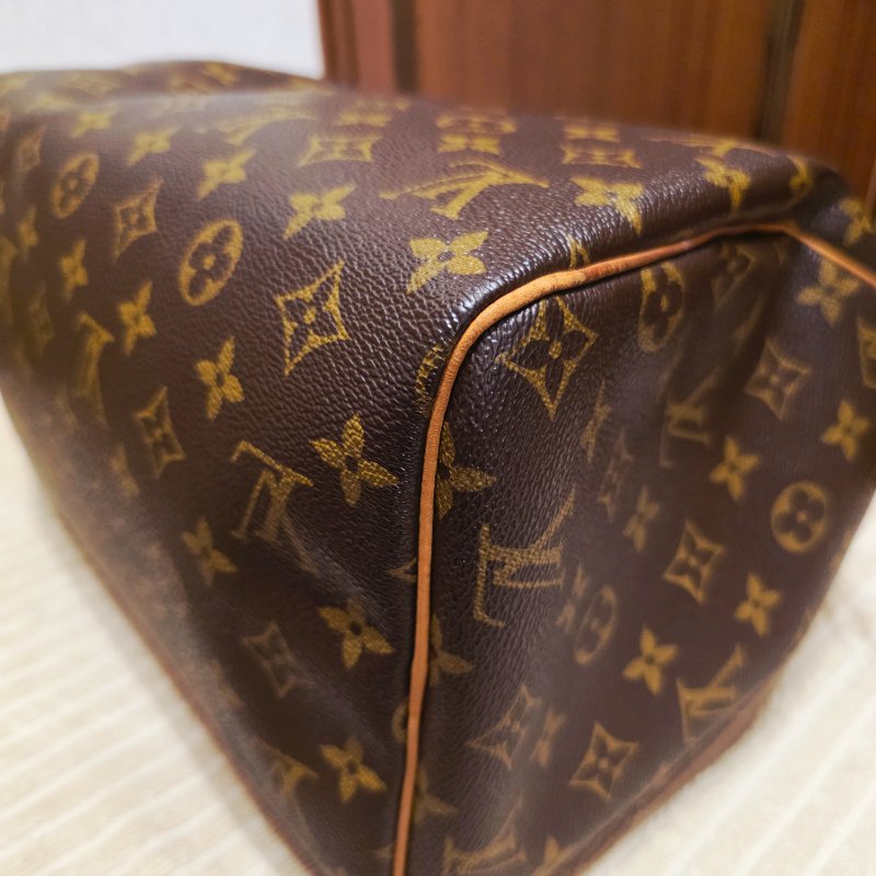 Louis Vuitton LV原花 Speedy30 明星人手一顆 /母親節活動 贈精美可調式斜背帶-31