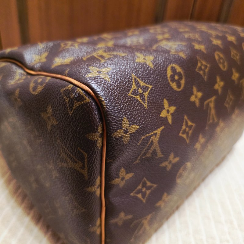 Louis Vuitton LV原花 Speedy30 明星人手一顆 /母親節活動 贈精美可調式斜背帶-32