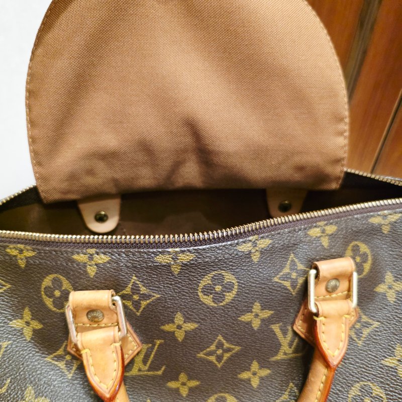Louis Vuitton LV原花 Speedy30 明星人手一顆 /母親節活動 贈精美可調式斜背帶-43