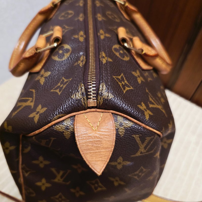 Louis Vuitton LV原花 Speedy30 明星人手一顆 /母親節活動 贈精美可調式斜背帶-48