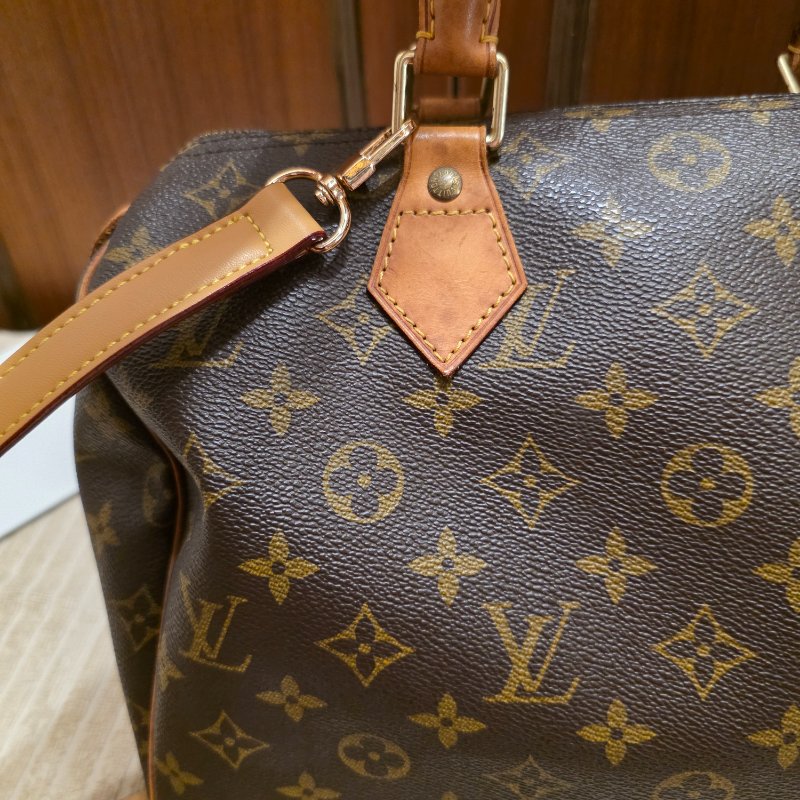 Louis Vuitton LV原花 Speedy30 明星人手一顆 /母親節活動 贈精美可調式斜背帶-50