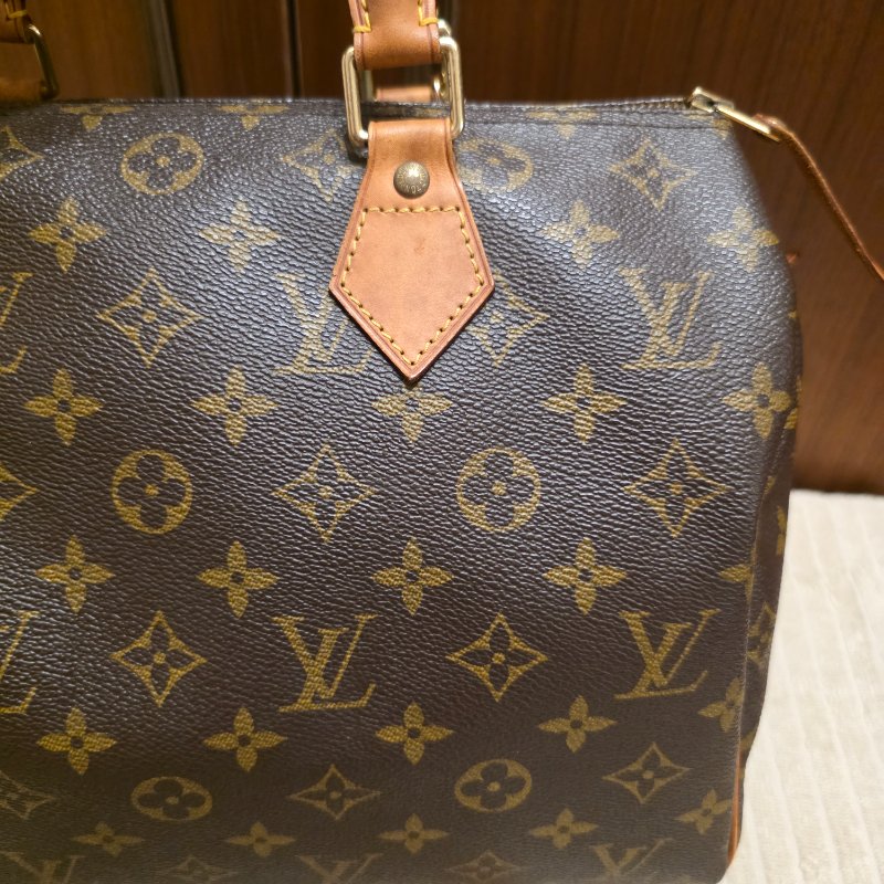Louis Vuitton LV原花 Speedy30 明星人手一顆 /母親節活動 贈精美可調式斜背帶-53