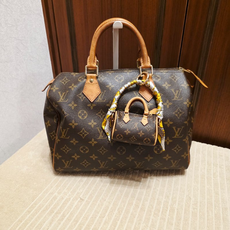 Louis Vuitton LV原花 Speedy30 明星人手一顆 /母親節活動 贈精美可調式斜背帶-73