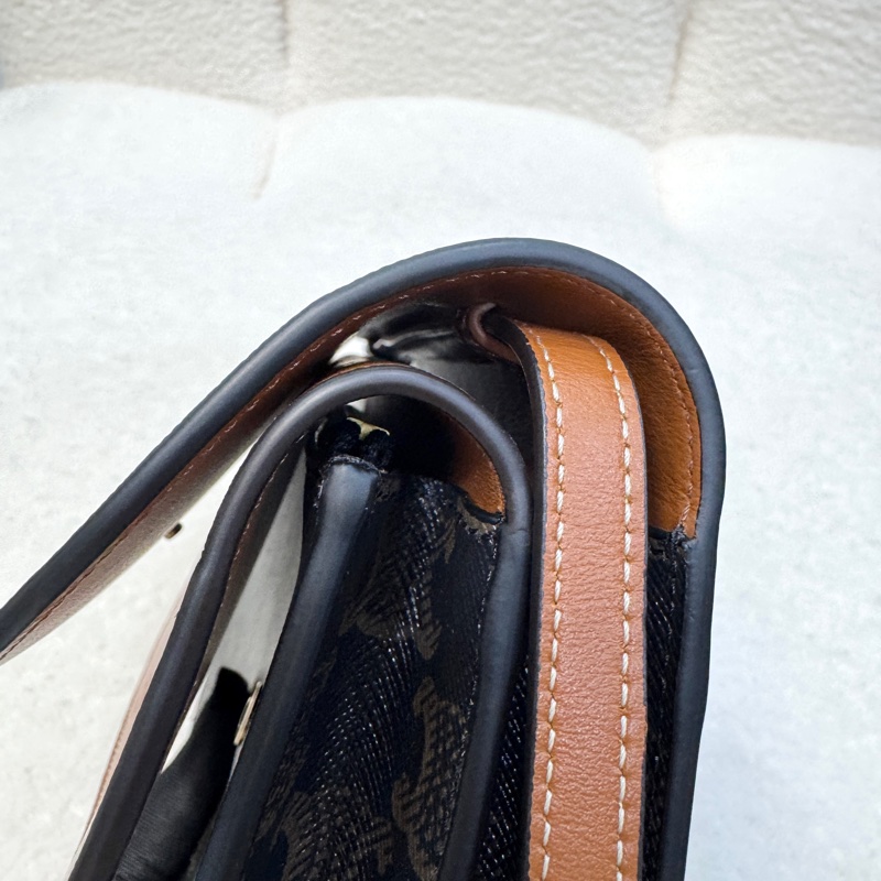 Celine賽琳老花棕牛皮Triomphe WOC雙層信封包💼 斜背包 10D852FBY04LU-19