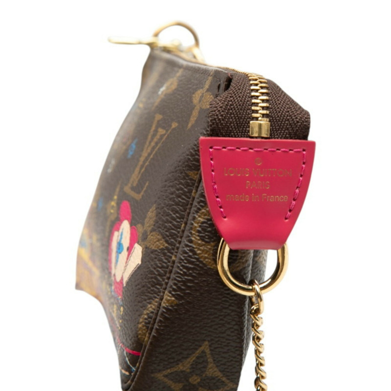 路易威登 Monogram Mini Pochette Accessoires Vivienne 鏈條包手拿包假日款 M69752 棕色皮革 女士 LOUIS VUITTON-5
