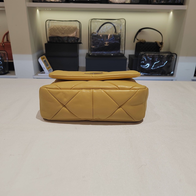 Prada/普拉達 system黃色羊皮菱格最新款三合一-2