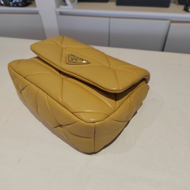 Prada/普拉達 system黃色羊皮菱格最新款三合一-3