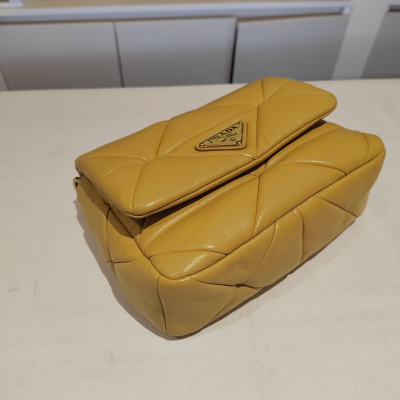Prada/普拉達 system黃色羊皮菱格最新款三合一-4