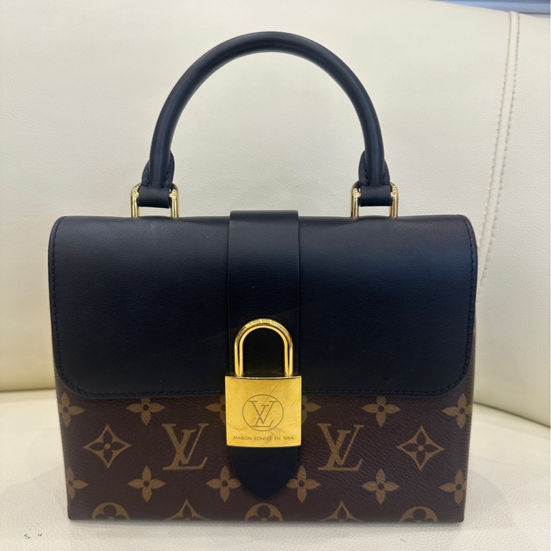 LV locky BB黑拼老花鎖頭手提單肩斜挎包 98新 時尚百搭 芯片款-0