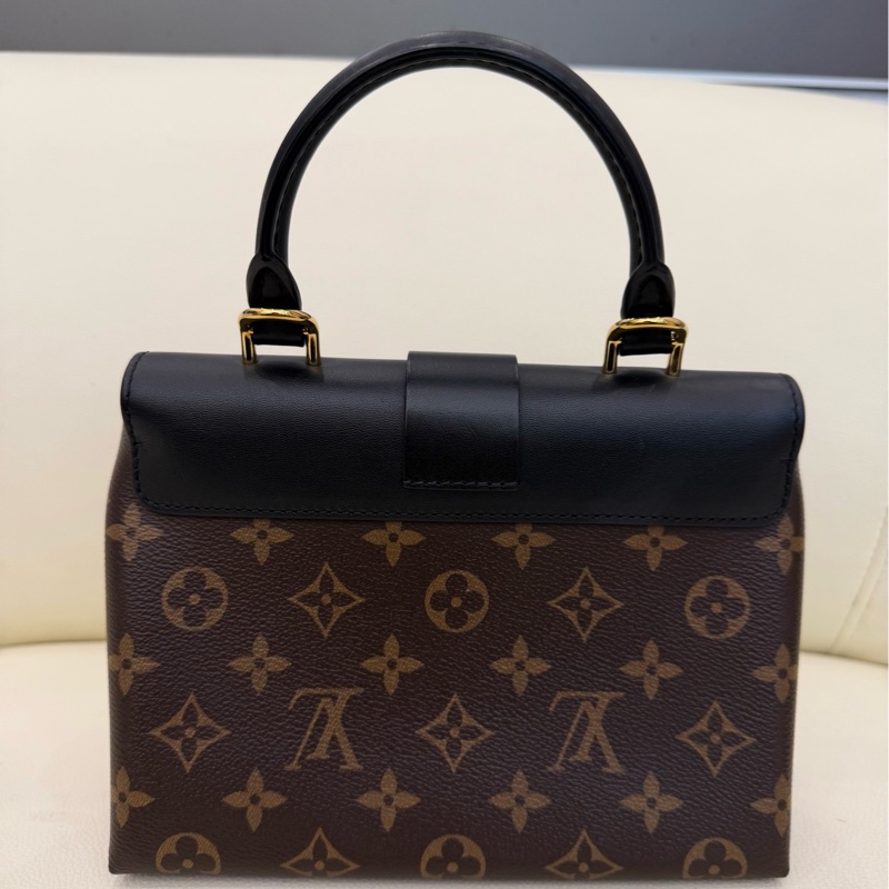LV locky BB黑拼老花鎖頭手提單肩斜挎包 98新 時尚百搭 芯片款-1