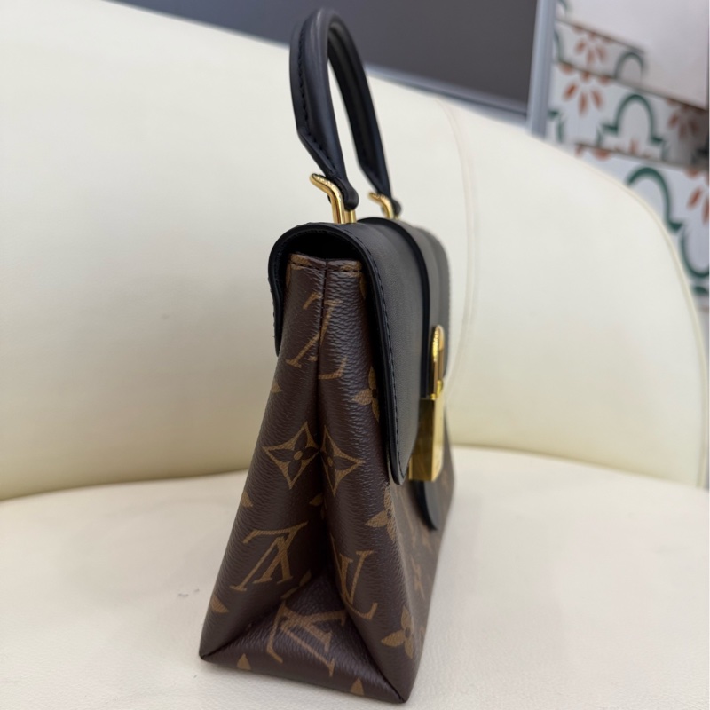 LV locky BB黑拼老花鎖頭手提單肩斜挎包 98新 時尚百搭 芯片款-2