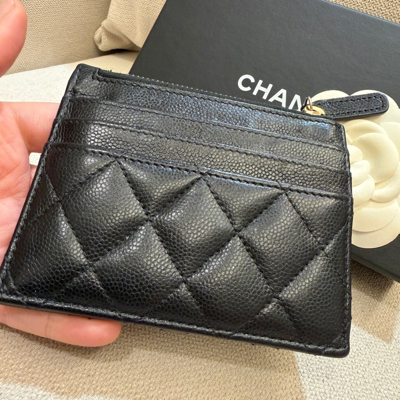 CHANEL 香奈兒 拉鍊卡夾 零錢包 卡夾 卡包 短夾-3