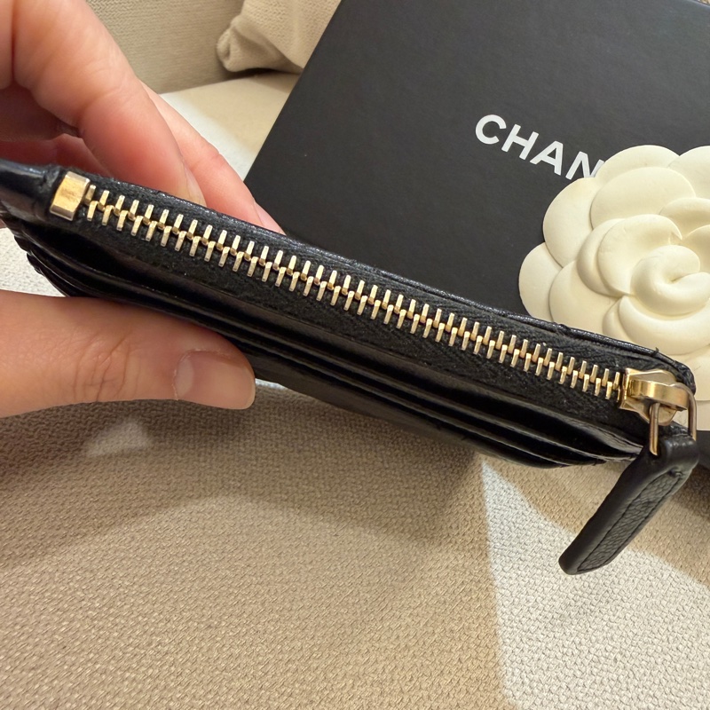 CHANEL 香奈兒 拉鍊卡夾 零錢包 卡夾 卡包 短夾-4