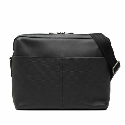 路易威登 Damier Infini Calypso MM 男士肩背包 N41201 瑪瑙黑皮革 LOUIS VUITTON