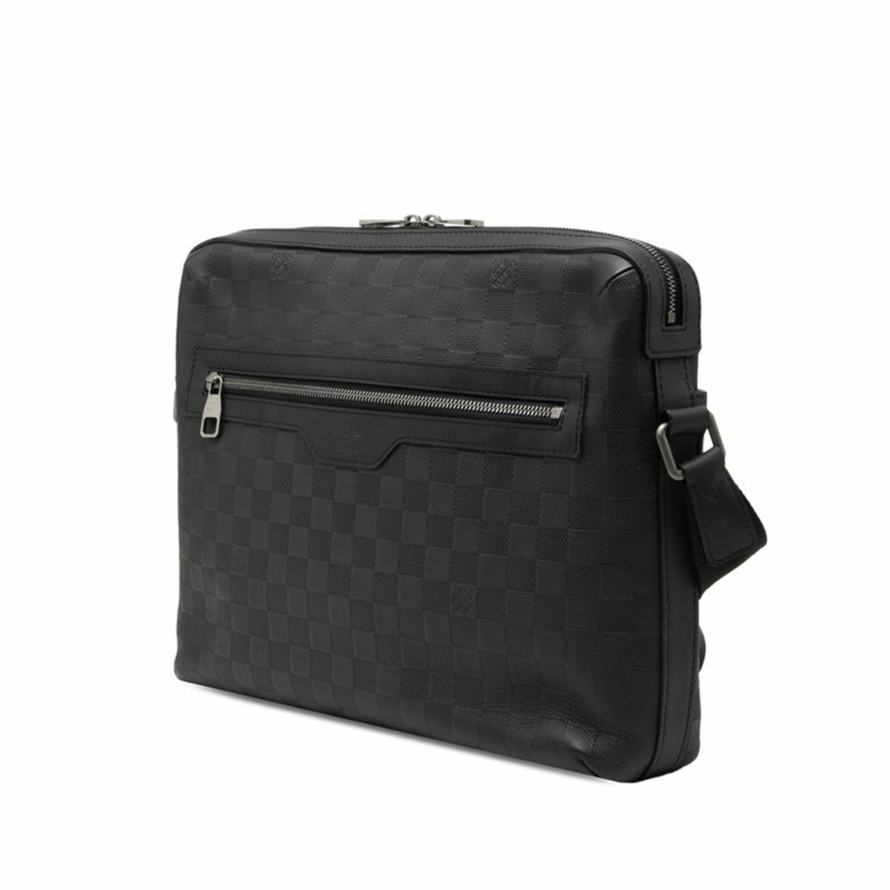 路易威登 Damier Infini Calypso MM 男士肩背包 N41201 瑪瑙黑皮革 LOUIS VUITTON-1