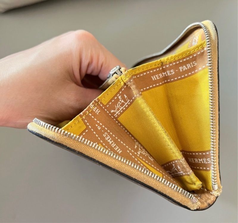Hermes 稀有大象灰絲巾長夾 經典爆款 甜甜價售出-4