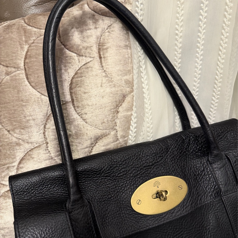 瑪柏莉 貝斯沃特   黑色皮革 托特包 手提包 腋下包側背包 皮革 中古 英倫風  mulberry bayswater black shoulder bag-7