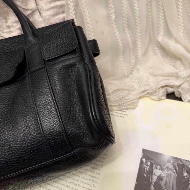 瑪柏莉 貝斯沃特   黑色皮革 托特包 手提包 腋下包側背包 皮革 中古 英倫風  mulberry bayswater black shoulder bag-8