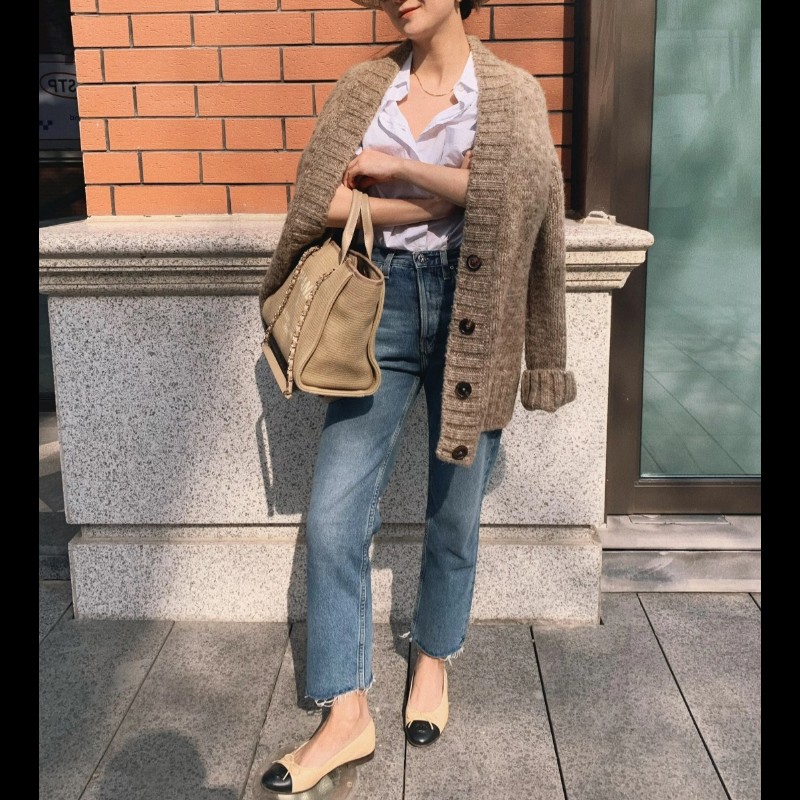 Chanel 香奈兒 芯片款 燕麥奶茶色 帆布沙灘包 托特包 可肩背 手提-5