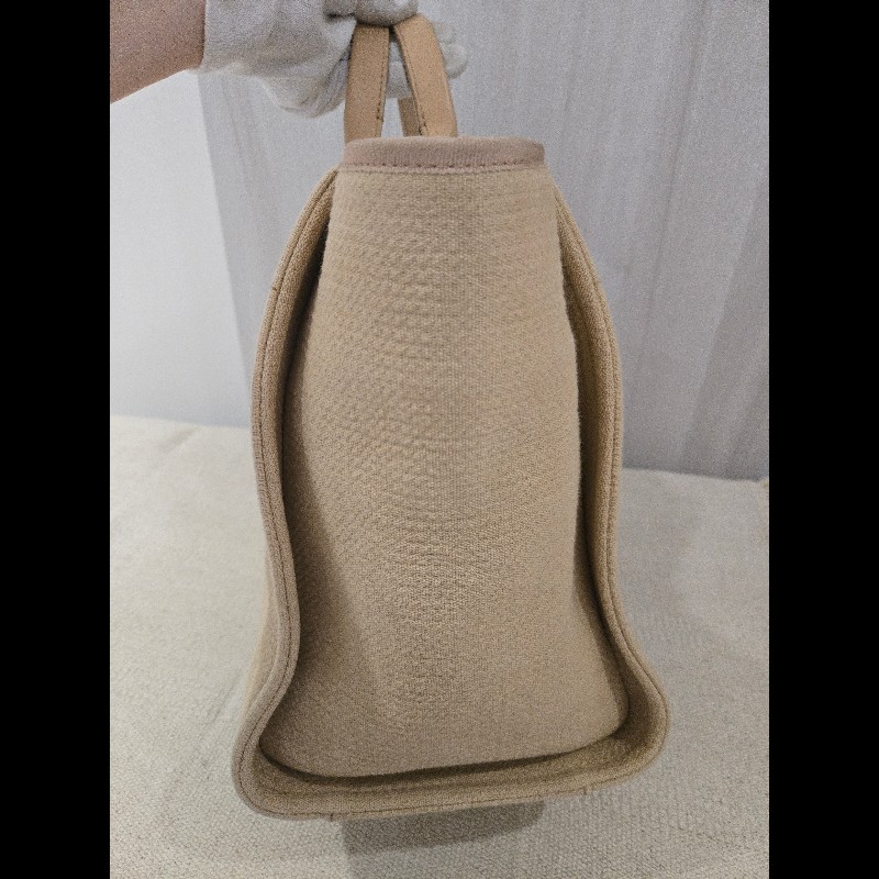 Chanel 香奈兒 芯片款 燕麥奶茶色 帆布沙灘包 托特包 可肩背 手提-11