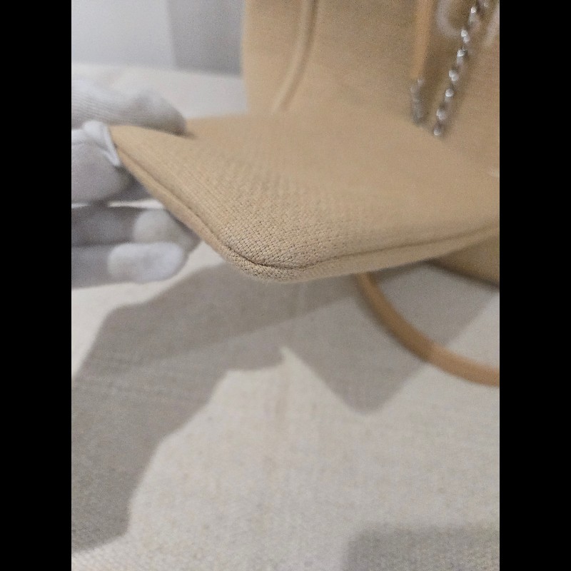 Chanel 香奈兒 芯片款 燕麥奶茶色 帆布沙灘包 托特包 可肩背 手提-41