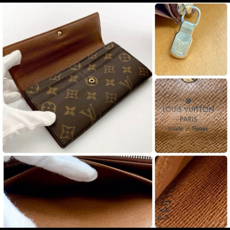 極美品／日本二手LV長夾／拉鏈零錢袋／CA0123／6卡-6