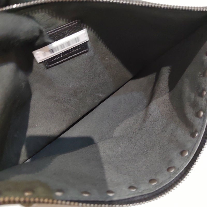 閒置新Valentino華倫天奴女士黑色柳釘大號手拿包，-6