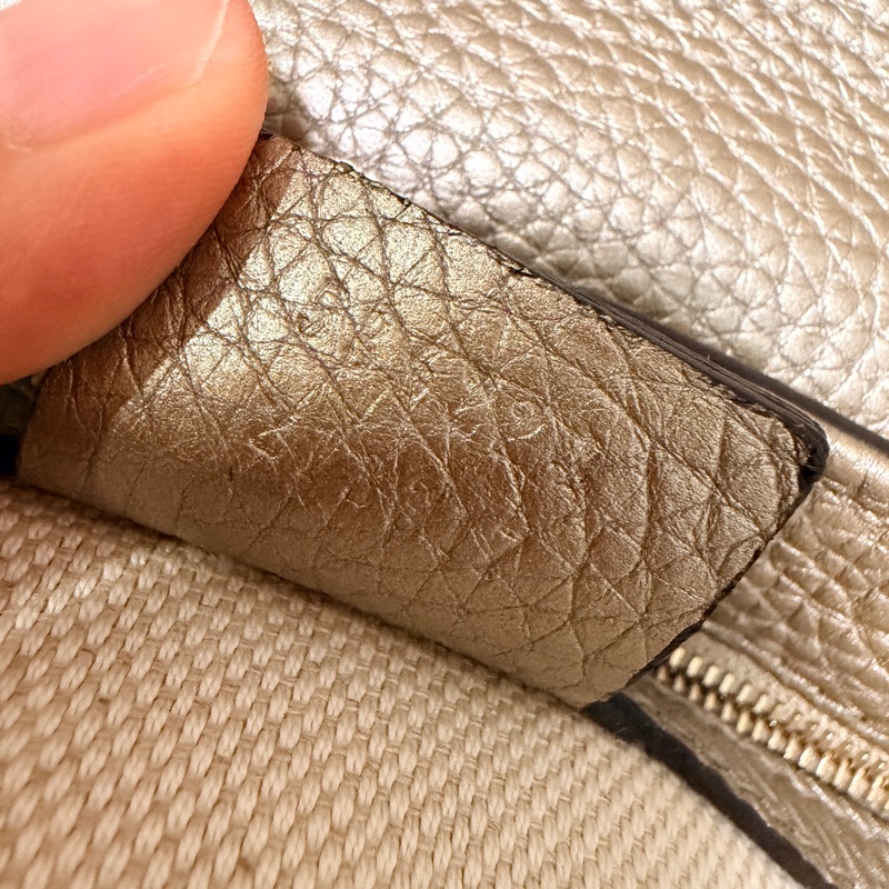 Gucci 專櫃正品 淡金色 SOHO 流蘇 鏈條包 經典款 斜背包-13