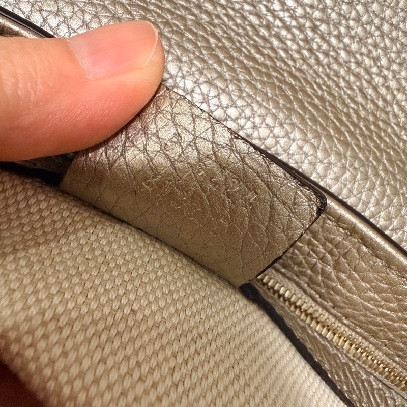 Gucci 專櫃正品 淡金色 SOHO 流蘇 鏈條包 經典款 斜背包-21