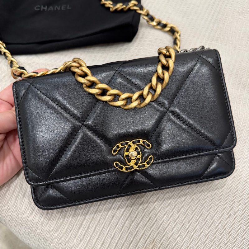 Chanel 香奈兒 晶片款 19woc 黑金-1