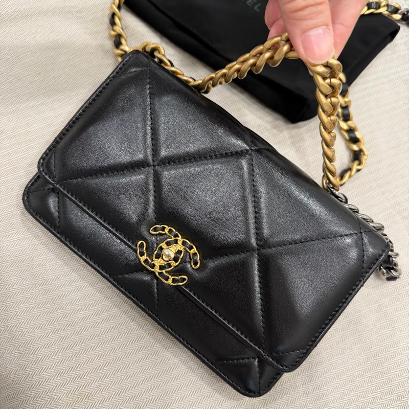 Chanel 香奈兒 晶片款 19woc 黑金-2