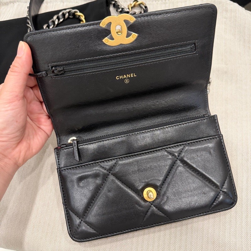 Chanel 香奈兒 晶片款 19woc 黑金-4
