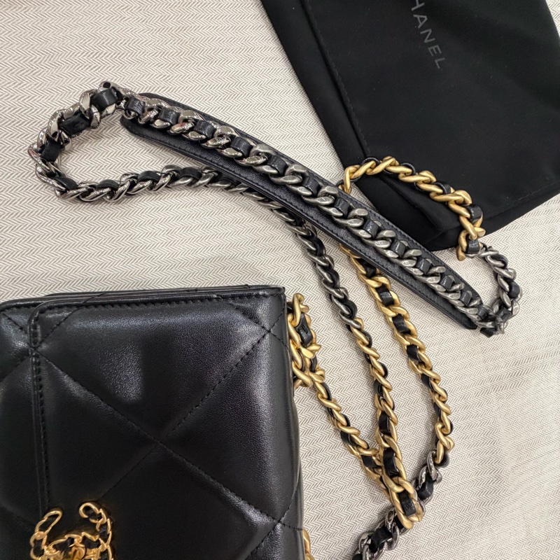 Chanel 香奈兒 晶片款 19woc 黑金-17