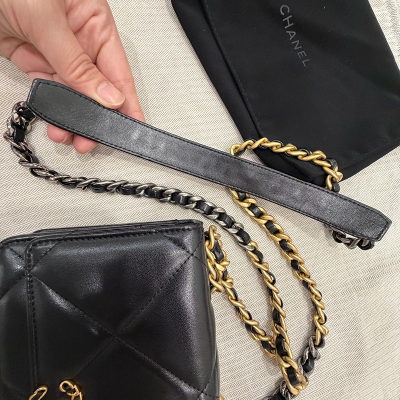 Chanel 香奈兒 晶片款 19woc 黑金-21