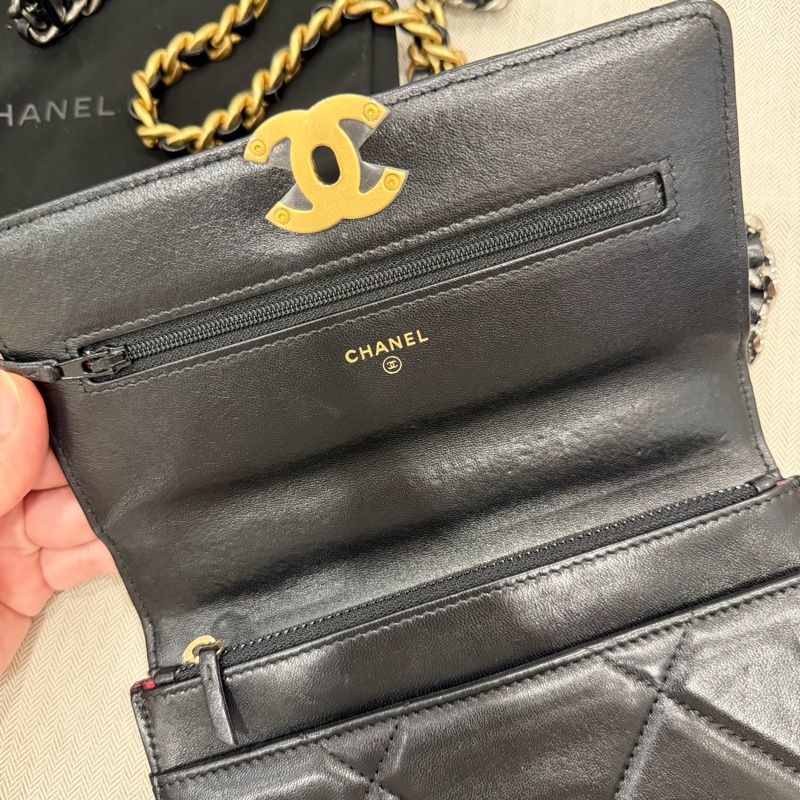 Chanel 香奈兒 晶片款 19woc 黑金-26