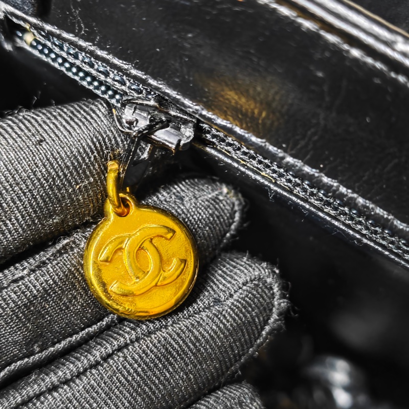 ChanelVintage 大金扣化妝箱相機包包 標齊-29