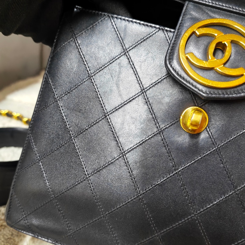 ChanelVintage 大金扣化妝箱相機包包 標齊-39