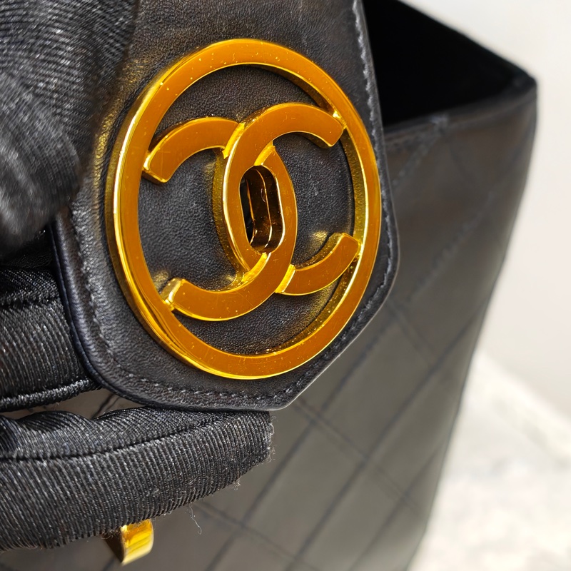 ChanelVintage 大金扣化妝箱相機包包 標齊-50