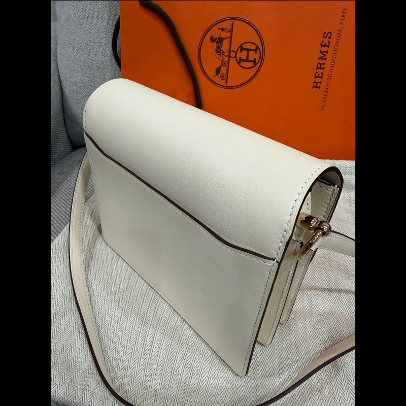 Hermes roulis mini豬鼻子奶油白金扣-9