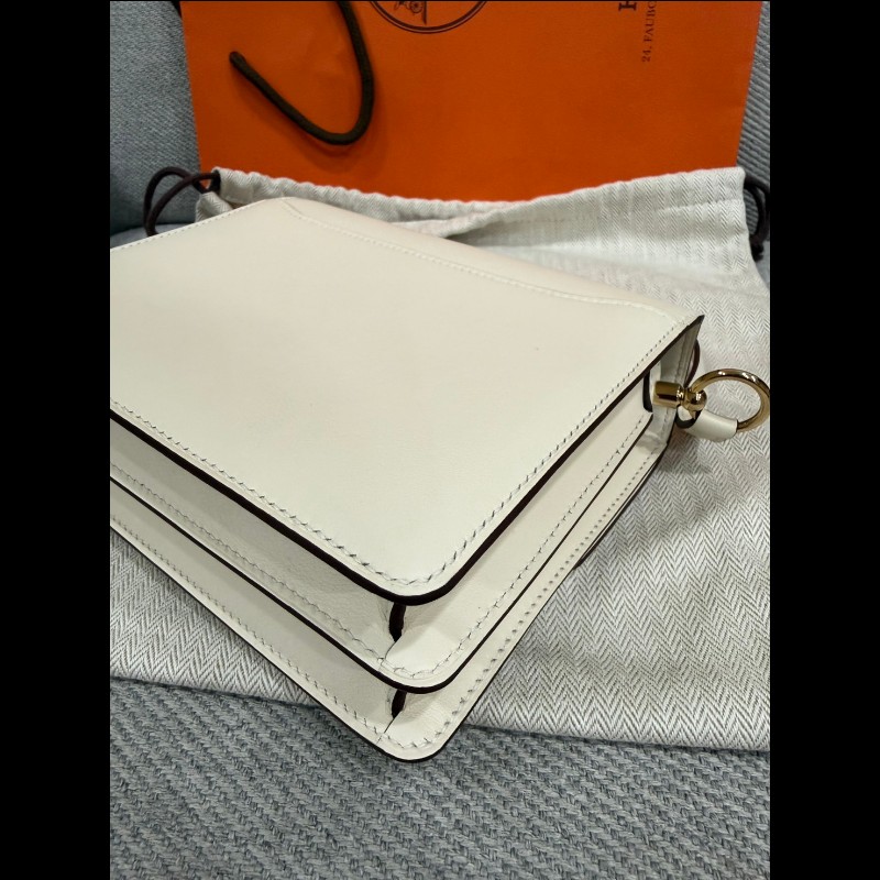Hermes roulis mini豬鼻子奶油白金扣-10