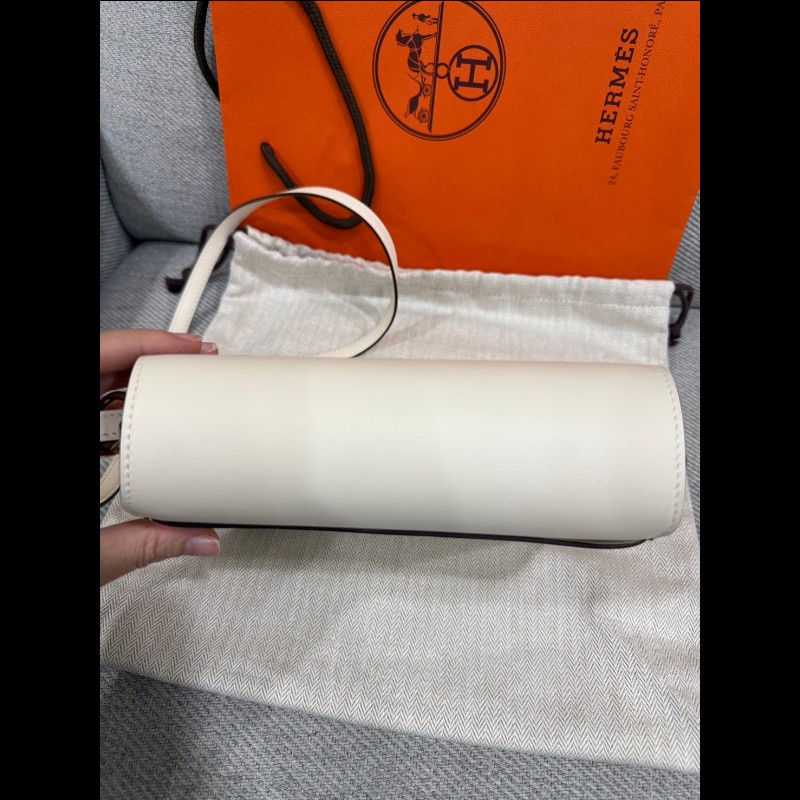 Hermes roulis mini豬鼻子奶油白金扣-14