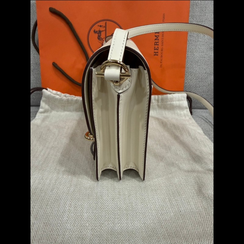 Hermes roulis mini豬鼻子奶油白金扣-16